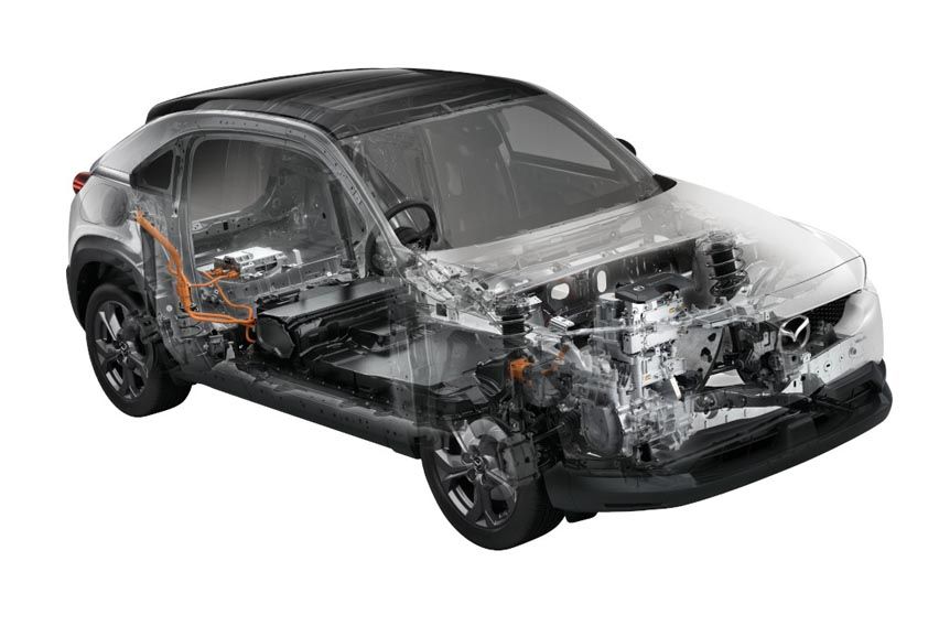 Fully-electric Mazda MX-30 powertrain