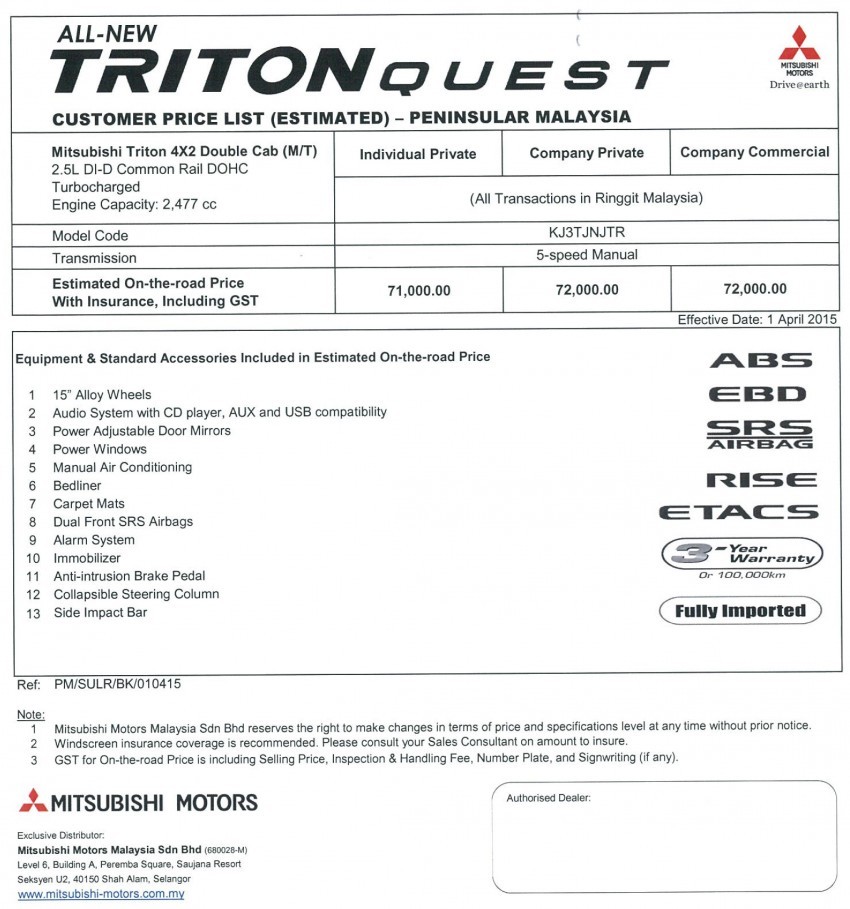 triton-quest-pricelist