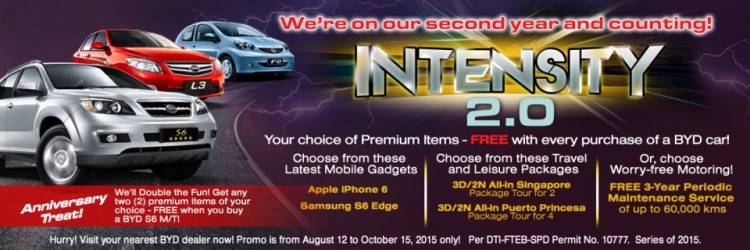 Second Anniversary Promo Offer from BYD PH – 'INTENSITY 2.0'