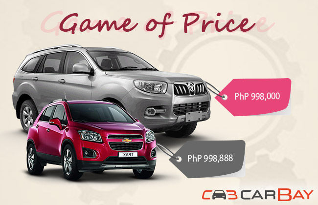 Game of Price: PhP 998,000 for Foton Toplander and PhP 998,888 for Chevrolet Trax