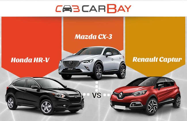 Mazda CX-3 vs Honda HR-V vs Renault Captur : The Era of Compact SUV Commences