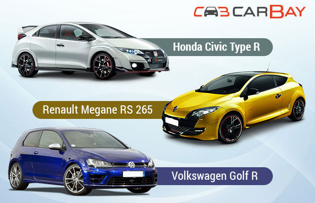 Honda Civic Type R vs Renault Megane RS 265 vs Volkswagen Golf R: War of the Hot Hatches