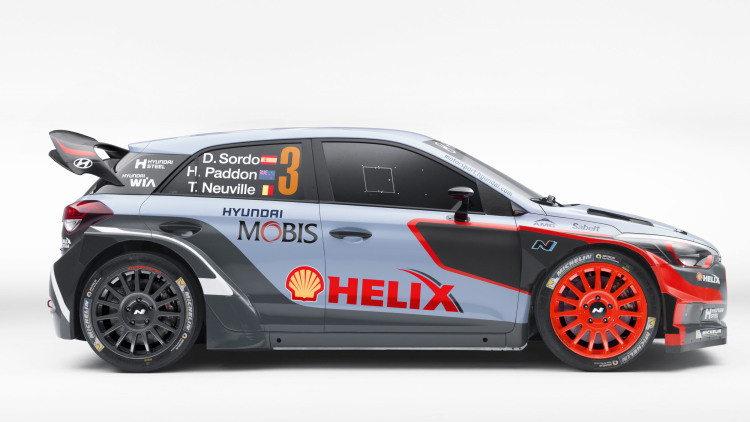 Hyundai i20 WRC Rally Car - side profile pic