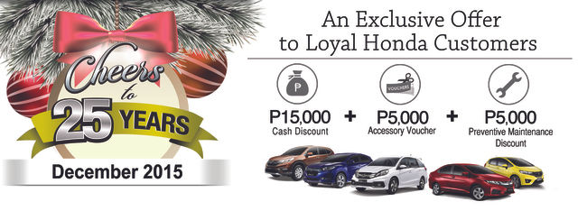 Honda Cars Philippines brings an exclusive year-end deal to its Customers