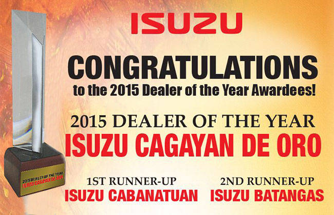 Isuzu Philippines Announces 2015 Dealer of the Year Award