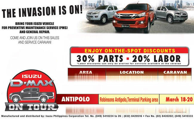  Irresistible Discounts on Labour and Service on your Way - By Isuzu Philippines