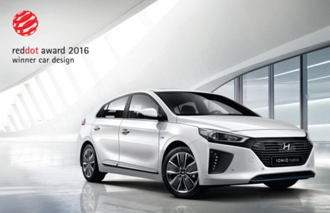 Hyundai IONIQ decorated with Red Dot Design Award 2016 