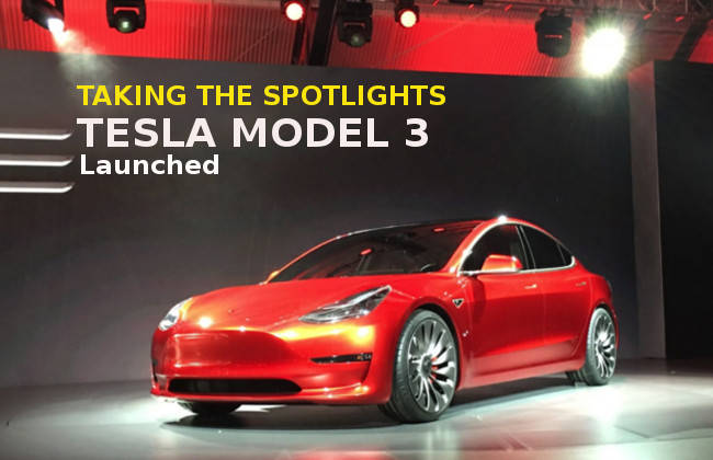 Tesla Model 3 Launched With A Bang – Check Out The entry-level All-Electric Fastback