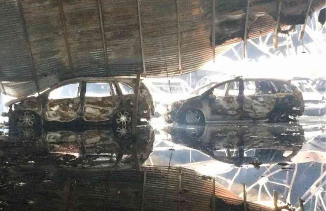 honda cars burnt in fire at dealership