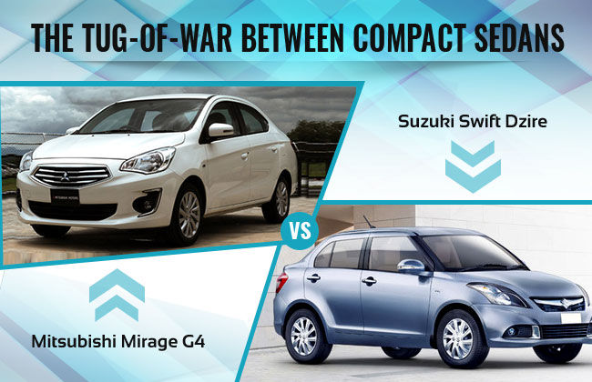 Mitsubishi Mirage G4 vs Suzuki Swift Dzire - Which One Attracts You?