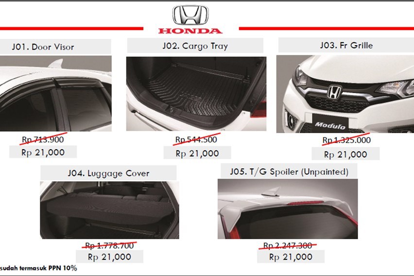Honda Jual Aksesori Mulai Rp 21 Ribu
