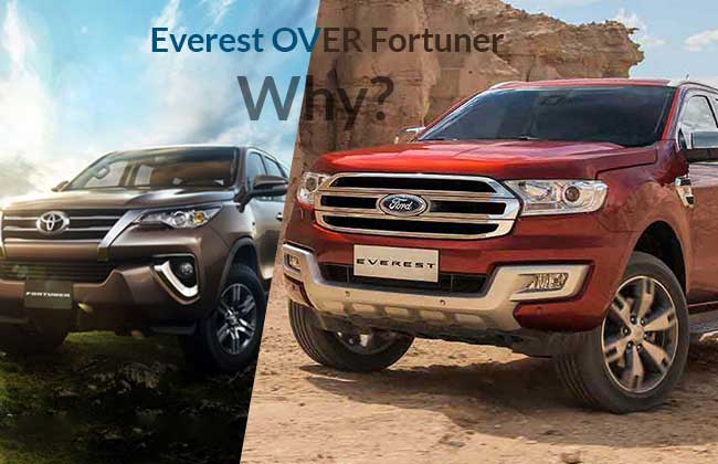 Why you should put your money on Ford Everest over Toyota Fortuner?