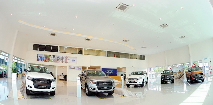 Ford cars at new Ford dealership in Kuching