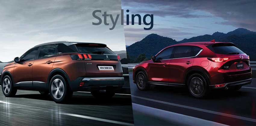 Peugeot 3008 vs Mazda CX-5 - styling 