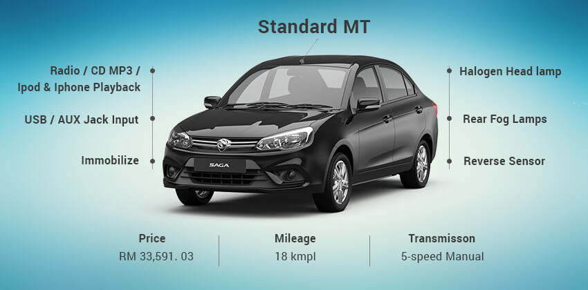 Proton Saga Standard MT Features