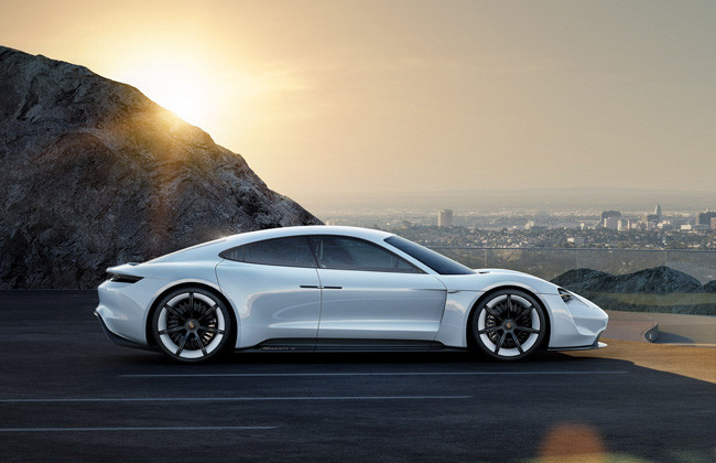 Porsche Taycan electric vehicle - side profile