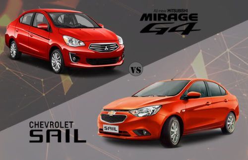 Mitsubishi Mirage G4 vs Chevrolet Sail - The sedans go neck-to-neck