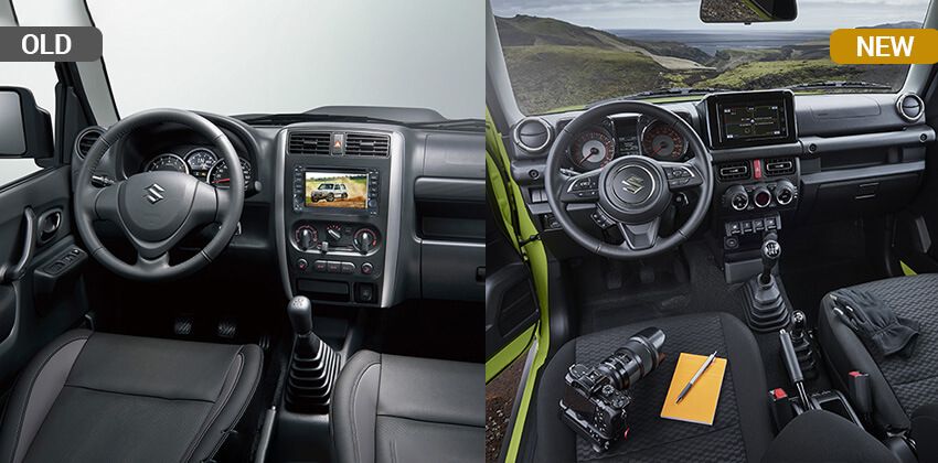 old vs new JImny cabin