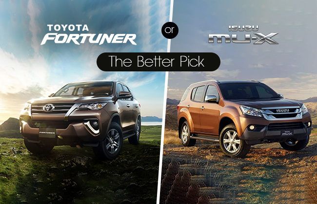 Toyota Fortuner vs Isuzu MU-X: Search for the better pick Toyota Fortuner vs Isuzu MU-X: Search for the better pick