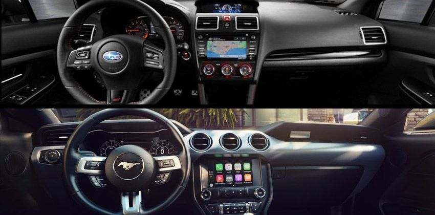 Ford Mustang vs Subaru WRX STI  - interior