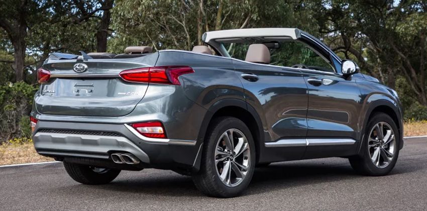 roof-less Santa Fe SUV rear