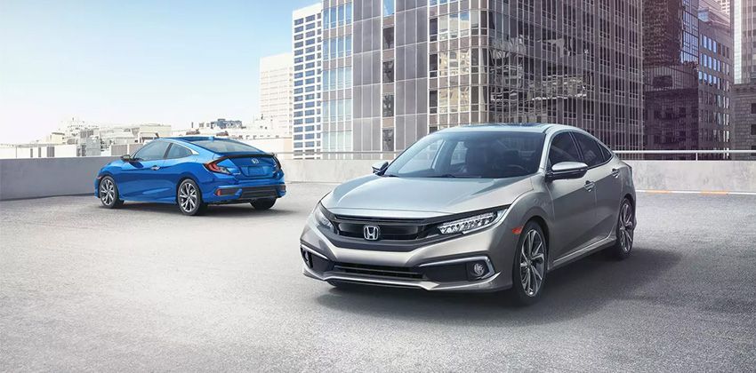 2019 Honda Civic Sport front and rear