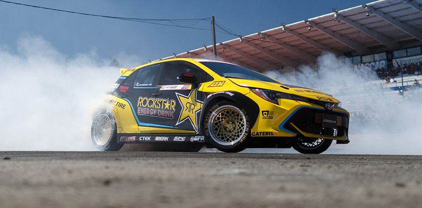 Toyota Drift Demo Corolla Hatchback Front Side Low Angular