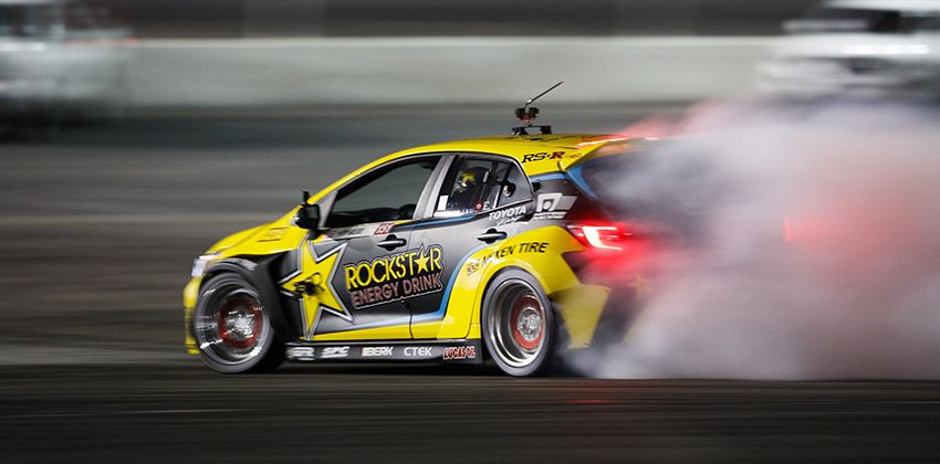 Toyota Drift Demo Corolla Hatchback Side Rear Angular