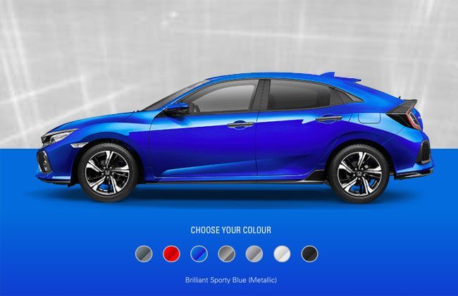 2019 Honda Civic Hatch to sport Brilliant Sporty Blue Metallic color
