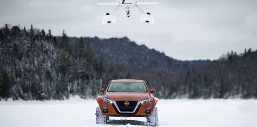 nissan altima snow car