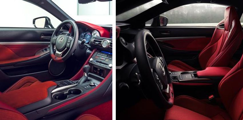 new Lexus RC F cabin