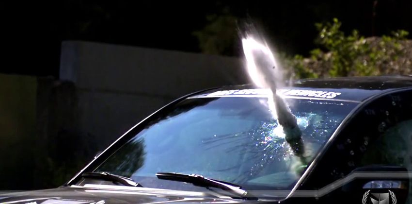 Bullet Shot At Windshield