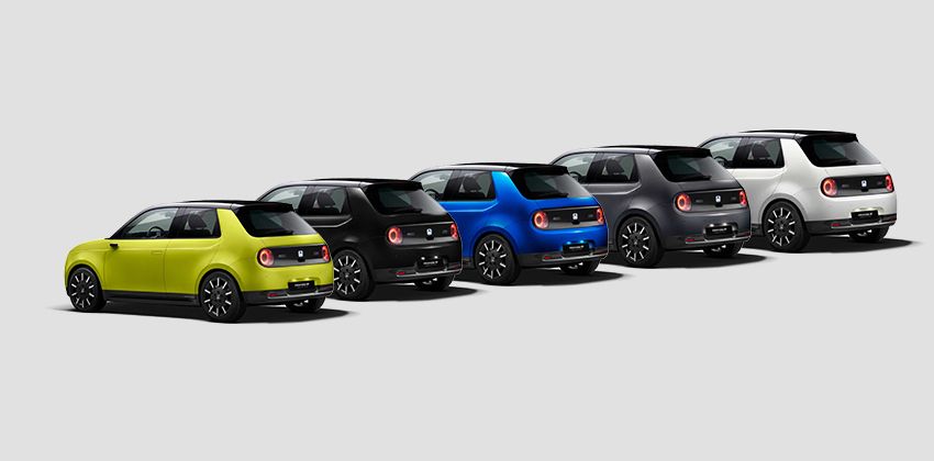 2020 Honda e Colors Rear Angular