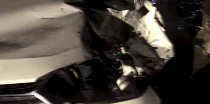 Hyundai Tucson Hit by a 4-ton boulder 1