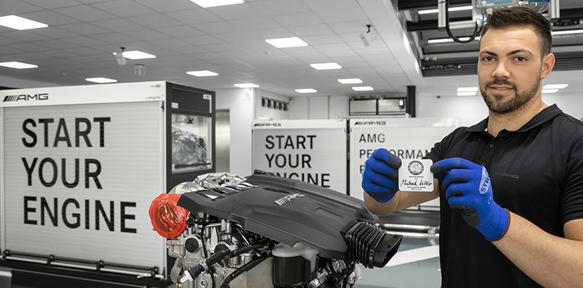 Mercedes-AMG M139 Engineer After Finishing Engine Assembly