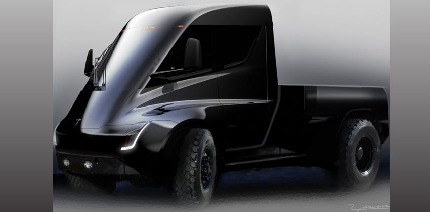 Tesla pickup truck side