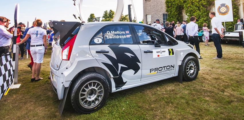 Homologated Proton Iriz R5 rally rear
