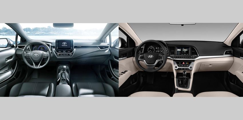 2019 Toyota Corolla Altis vs Hyundai Elantra  - interior
