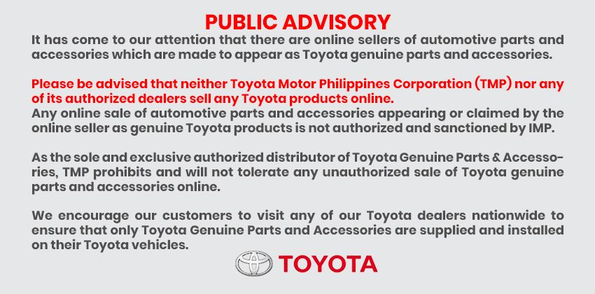 Public Advisory From Toyota