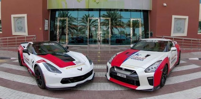 Corvette and GT-R front