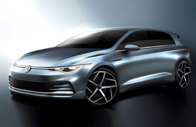 Teaser sketches offers a preview of the 2020 Volkswagen Golf