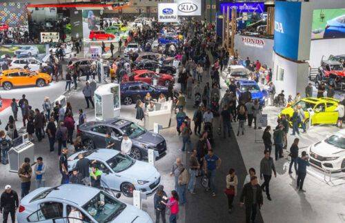 Cars centre staged at 2019 Los Angeles Auto Show Cars centre staged at 2019 Los Angeles Auto Show