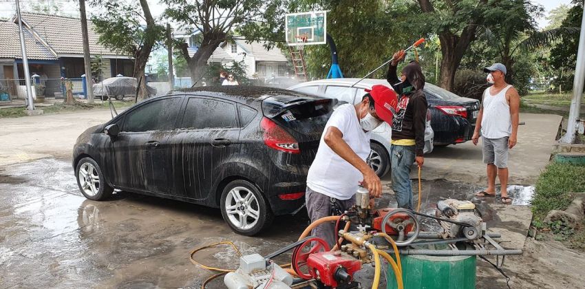 ashfall car care tips -wash with pressurised water