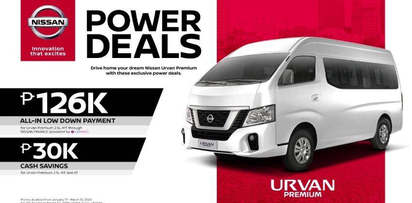 nissan urvan downpayment and monthly