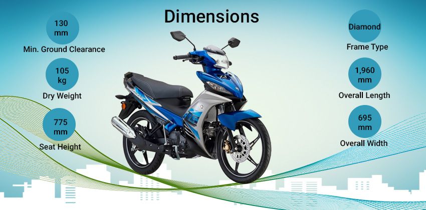 Yamaha 135 LC Super Sports dimensions