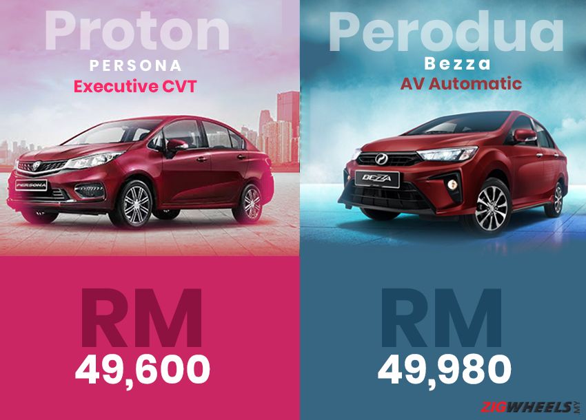 Proton Persona Executive CVT vs Perodua Bezza AV Automatic 