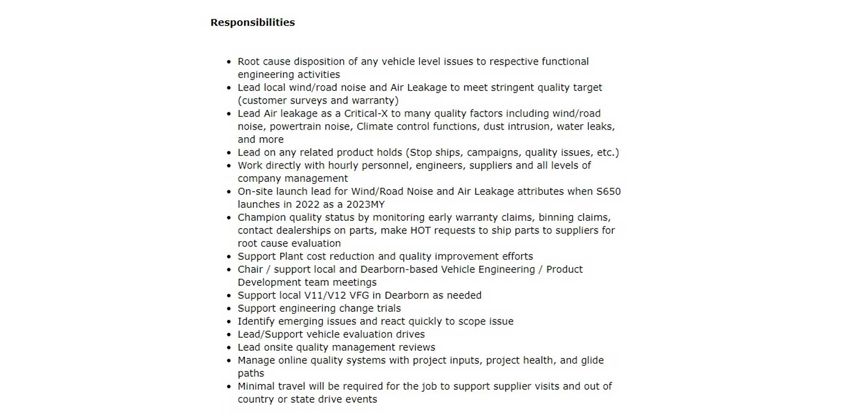 Ford Job Ad for Mustang