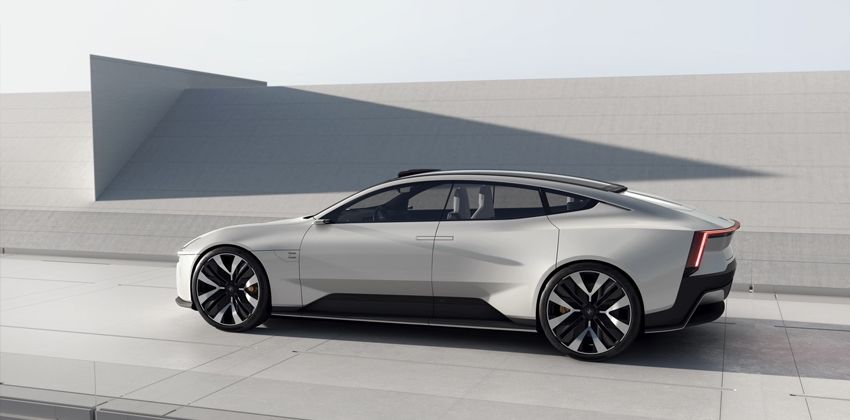 all-electric Polestar Percept side