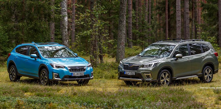 Subaru hybrid SUVs front