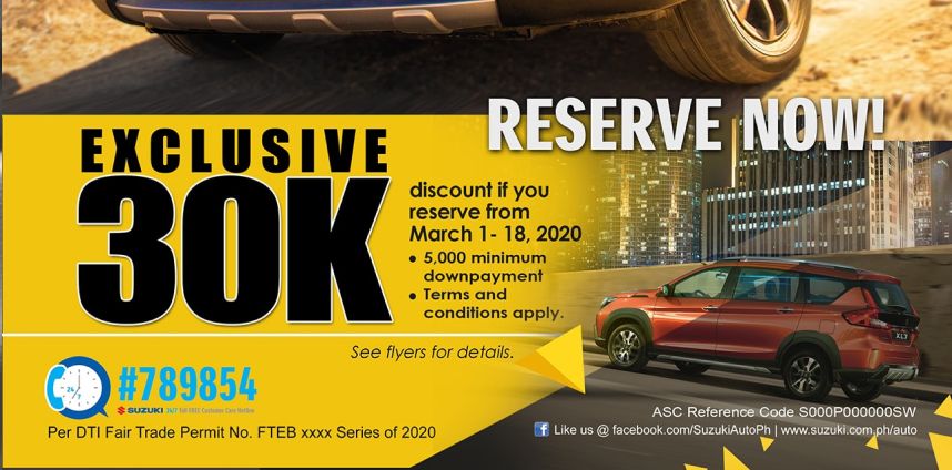 Suzuki XL7 SUV Reserve Now Promo